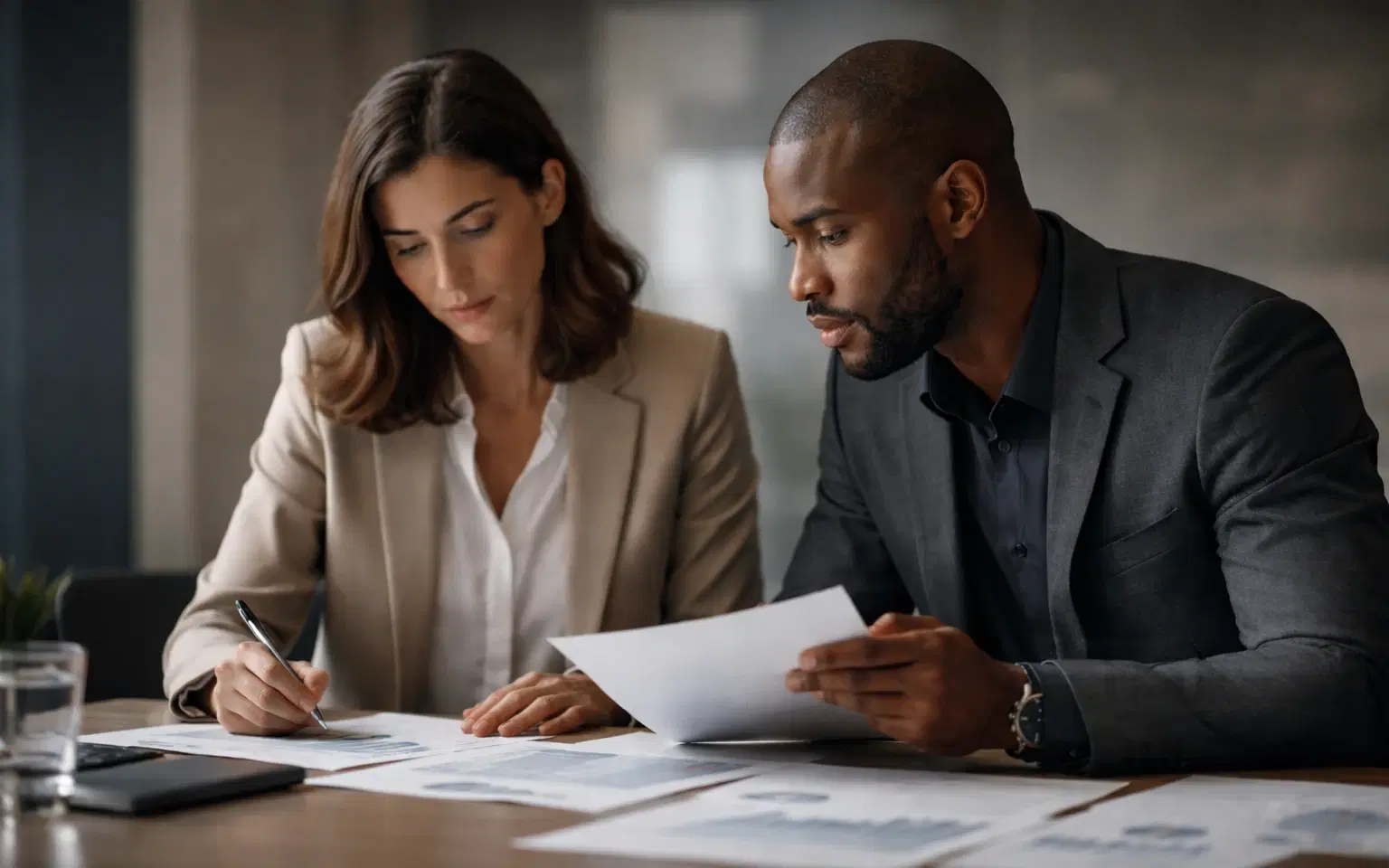 AI consulting team collaborating on data solutions